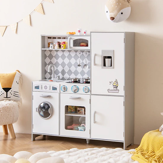 Hivvago Pretend Play Kitchen for Kids Aged 3+ with Real Sounds and Lights