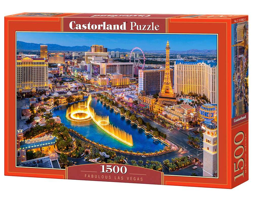 CASTORLAND 1500 Piece Jigsaw Puzzles, Fabulous Las Vegas, USA, Adult Puzzles, Castorland C-151882-2