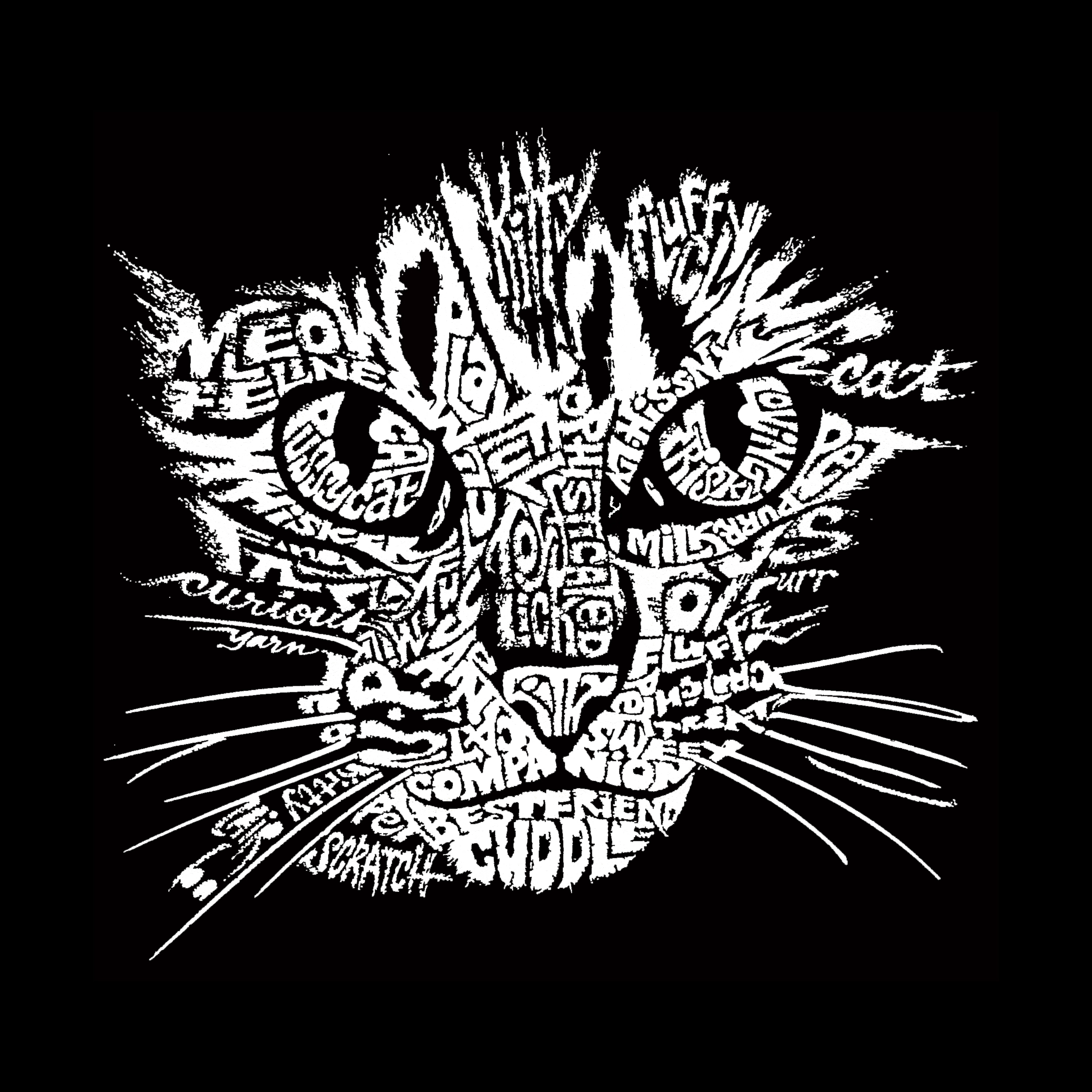 LA Pop Art Cat Face - Men's Word Hooded Sweatshirt