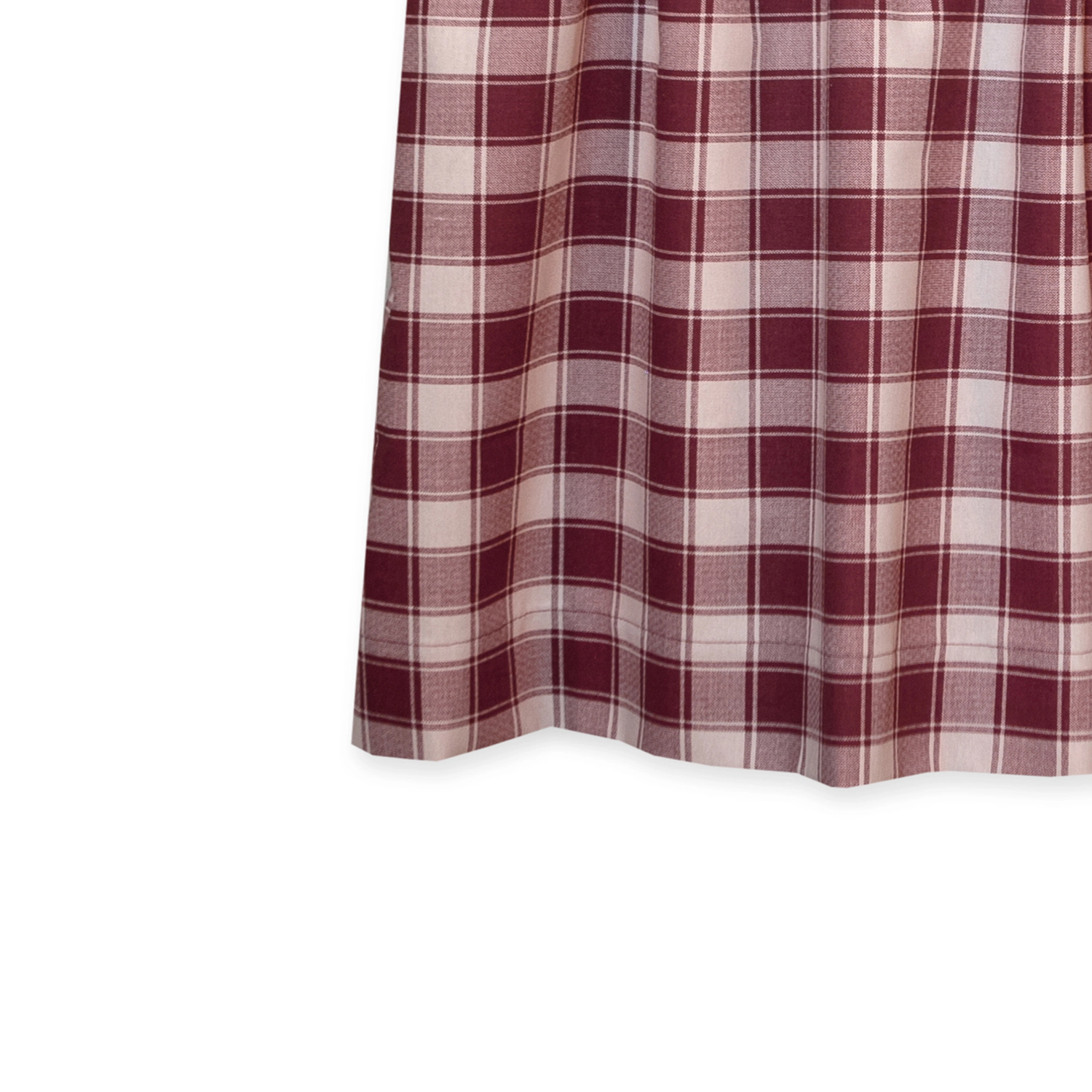 ELLIS 50% Polyester 50% Cotton Country Check Tailored With 1.5" Rod Pocket Tiers 56" x 24" Brick