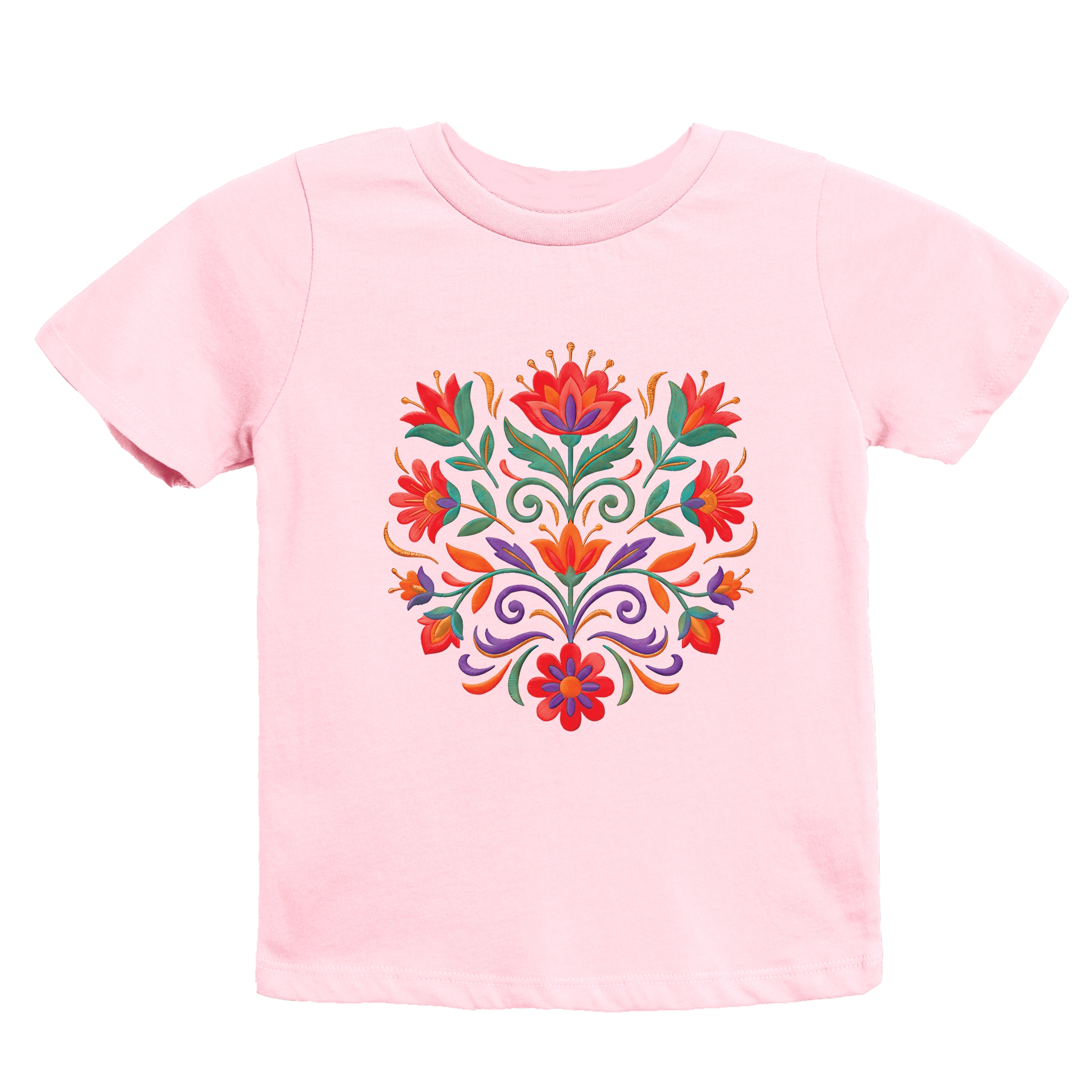 The Juniper Shop - Youth Short Sleeve Graphic T-Shirt Swirly Florals Faux Texture