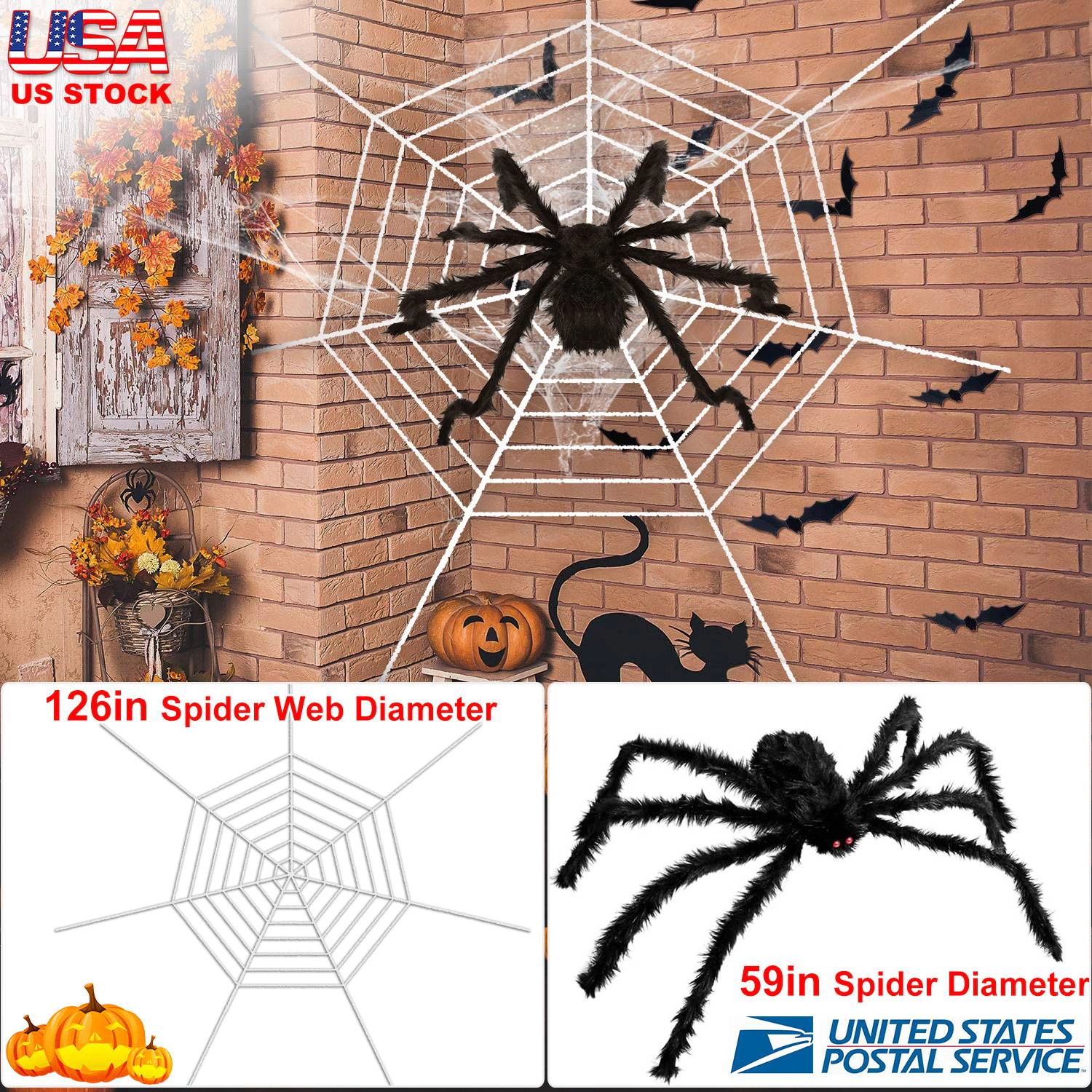 IMounTEK Unisex Poseable Giant Spider Halloween Decor