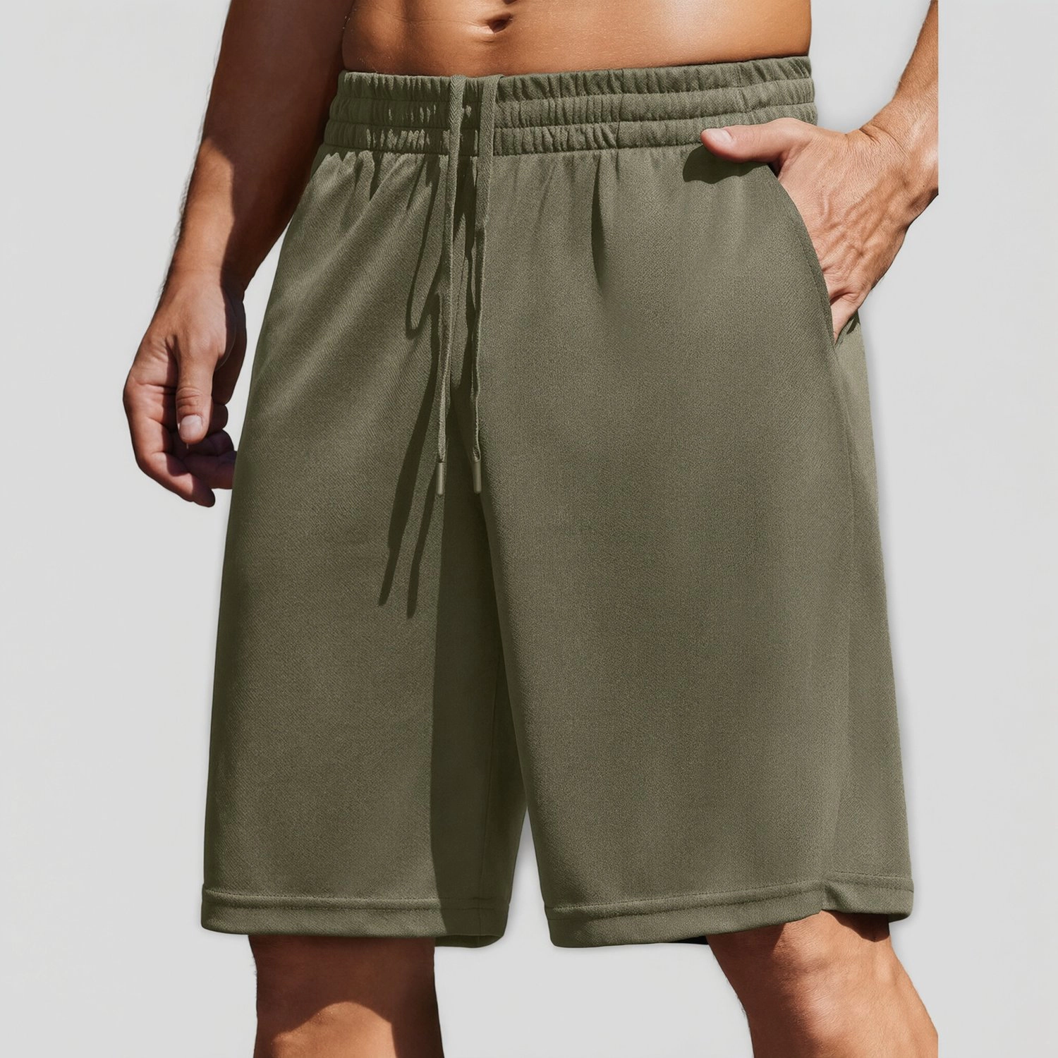 Pinspark Mens Quick Dry Workout Shorts Elastic Waist Drawstring Loose Gym Shorts