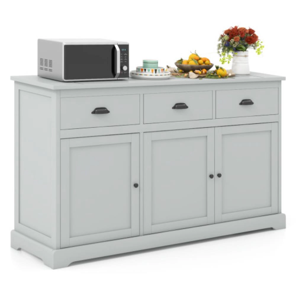 Hivvago 3 Drawers Sideboard Buffet Storage With Adjustable Shelves