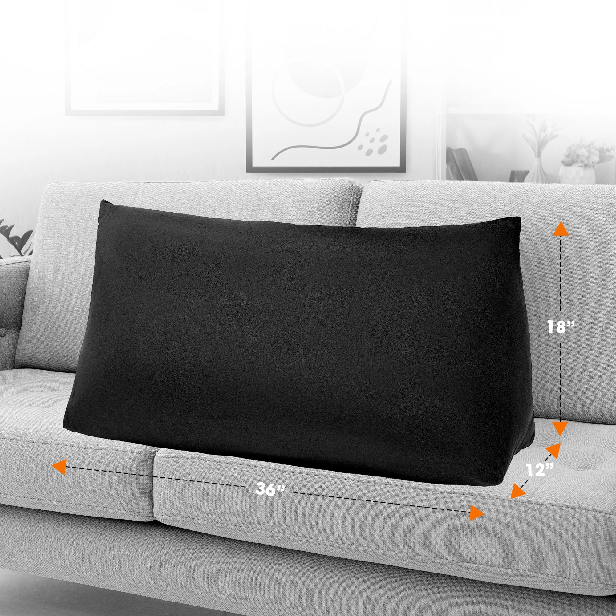 Cheer Collection Plush Velvet Hollow Fiber Wedge Support Pillow