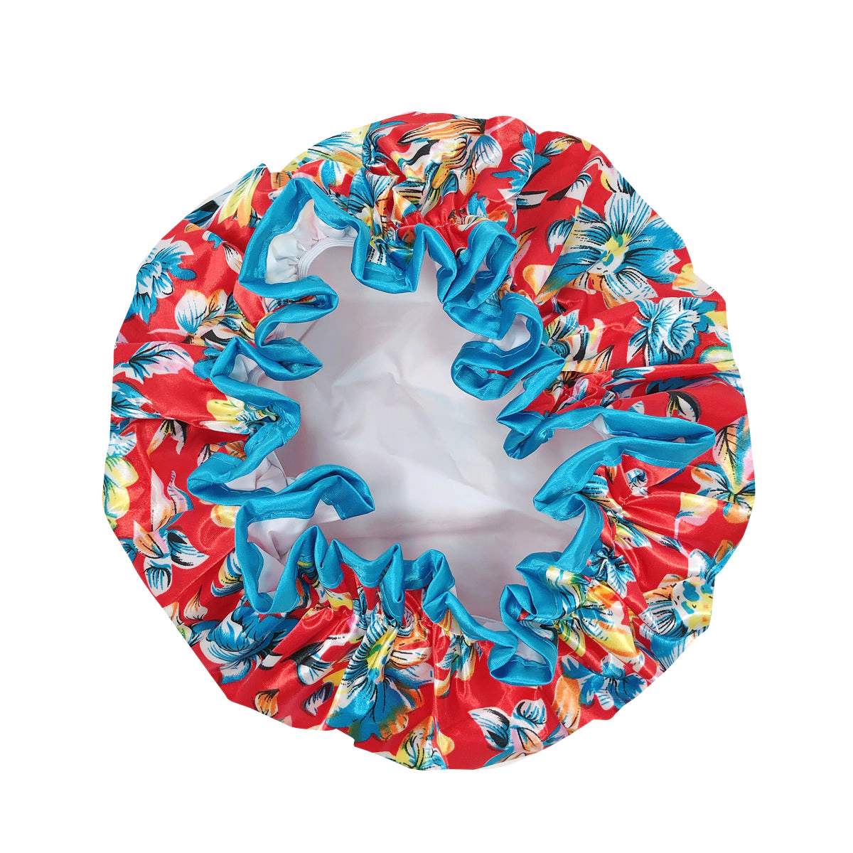 Wrapables Reusable Women's Waterproof Shower Caps for Long Hair, Exotic Floral
