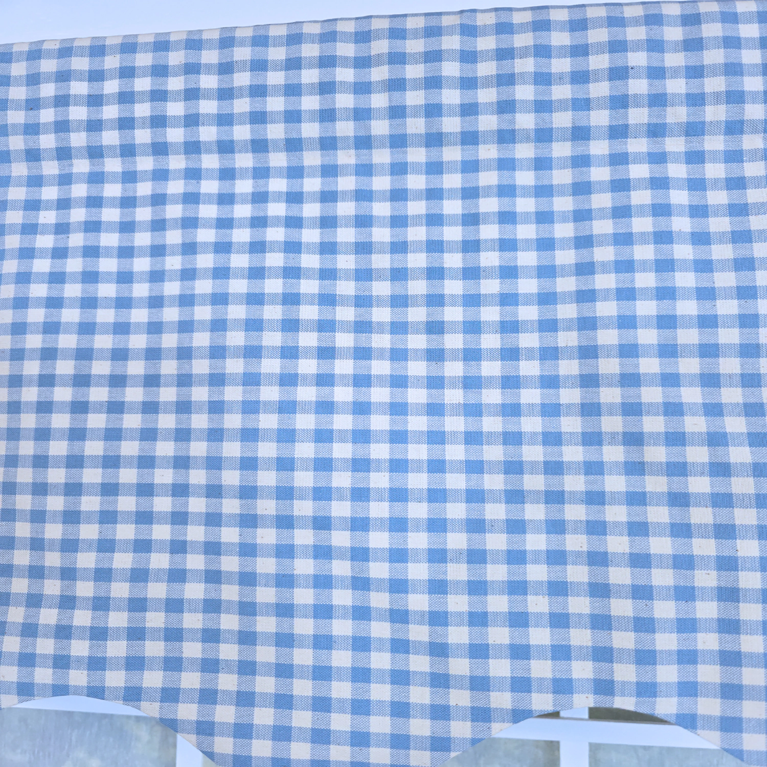 RLF Home 100% Cotton Gingham Regal With Poly/Cotton Ivory lining Rod Pocket Valance 50" x 17" Blue