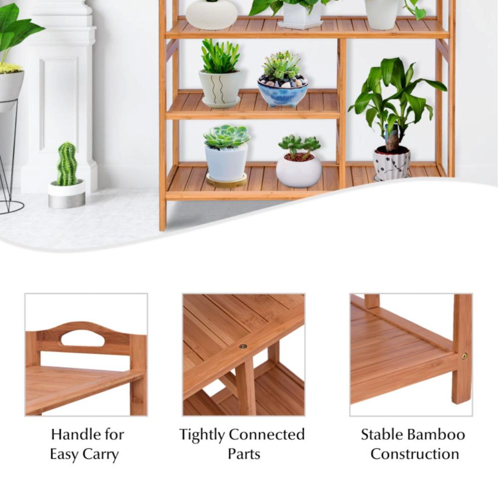 Hivvago 4 Tiers Multifunction Bamboo Storage Shoe Rack for Entryway Hallway