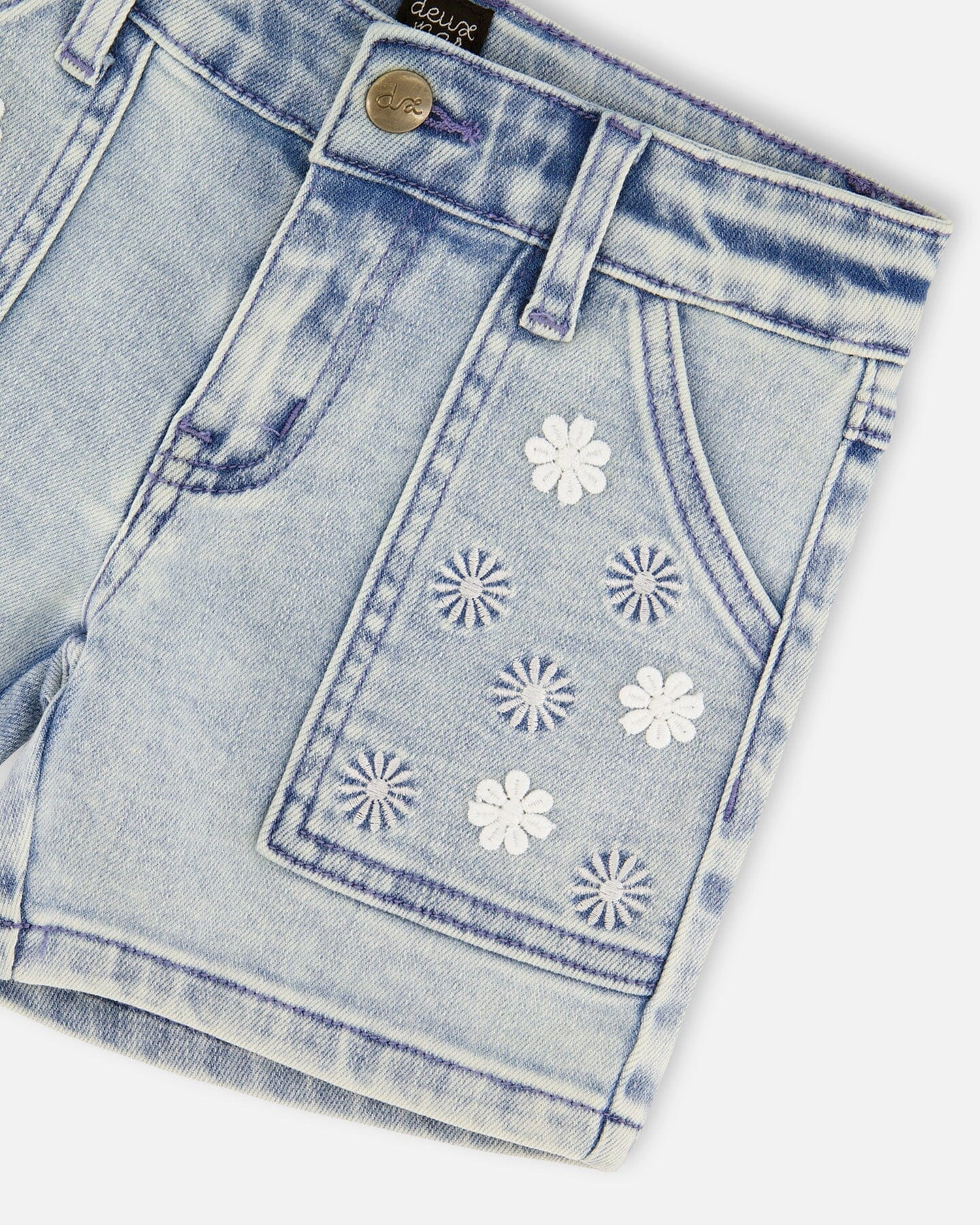 Deux par Girls Denim Embroidered Shorts