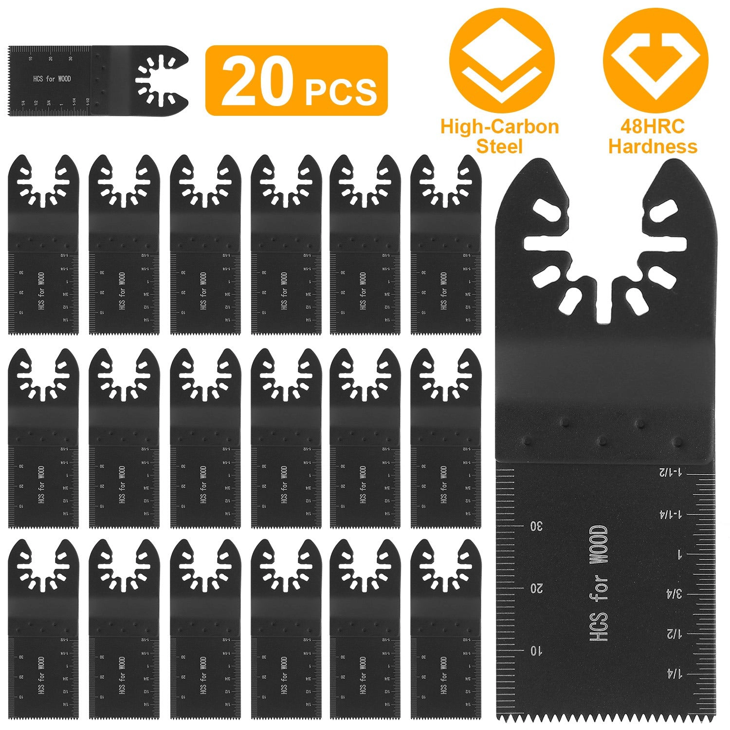 GBruno 20-Piece High-Carbon Steel Oscillating Saw Blades