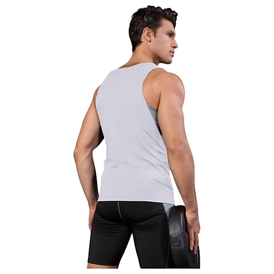Anna-Kaci Men's Sleeveless Compression Tank Top with Mesh Panels and Stretch Moisture-Wicking Fabric