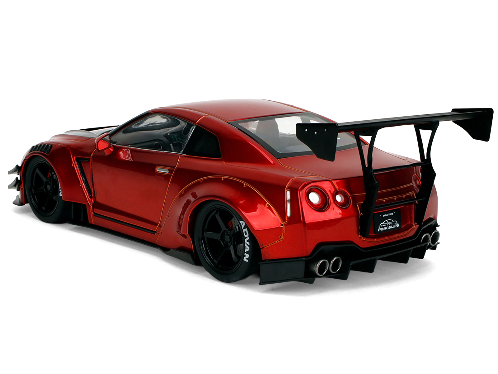 Jada Nissan GT-R (R35) Liberty Walk Body Kit 2.0 RHD (Right Hand Drive) Red Metallic with Carbon Hood "Pink