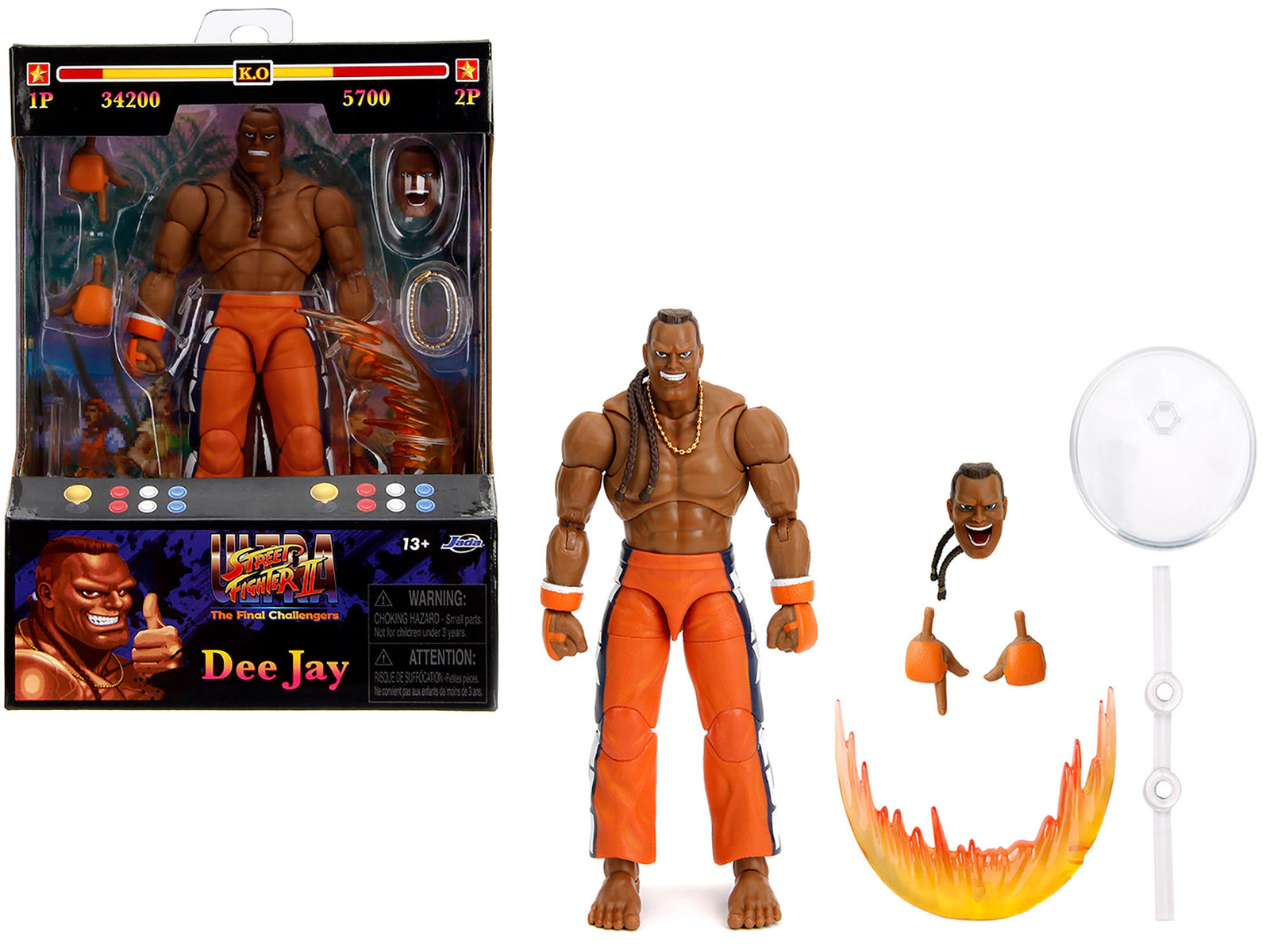 Jada Dee Jay 6" Moveable Figure with Accessories and Alternate Head and Hands "Ultra Street Fighter II: The