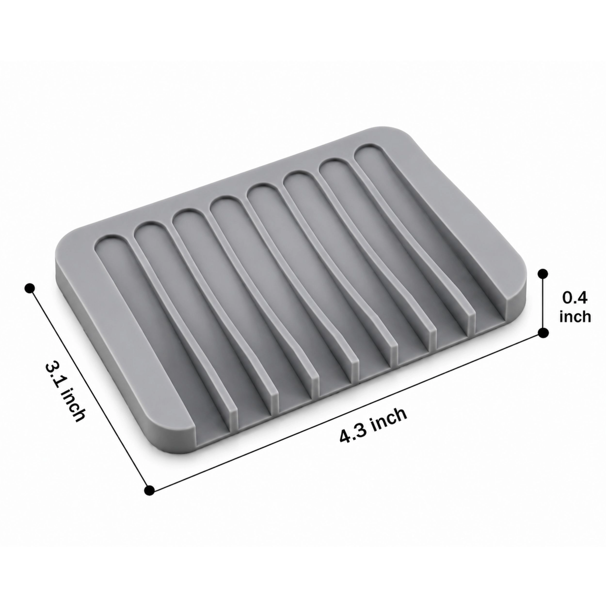 Home Collection Pack of 3 Silicone Self-Draining Soap Dish Bathroom Soap Tray Holder