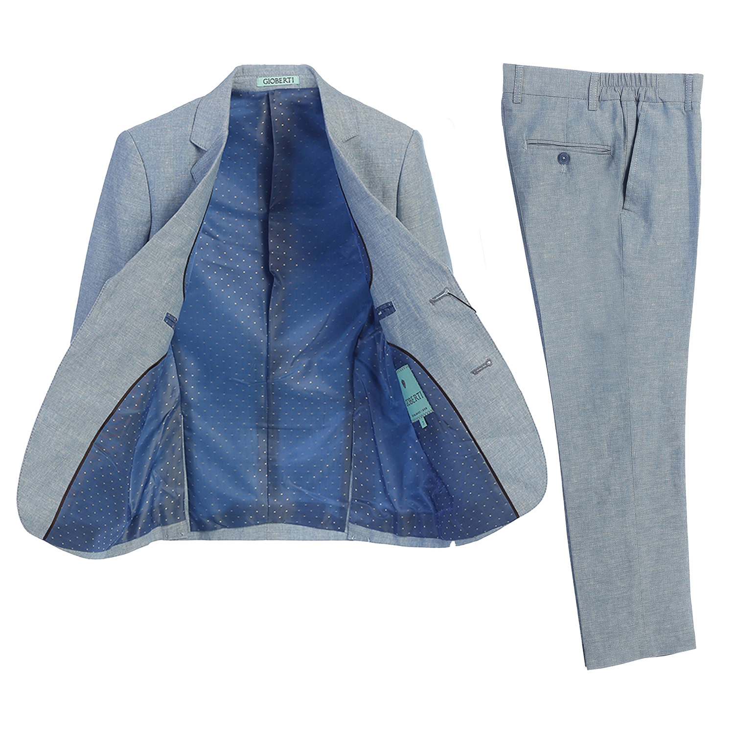 Gioberti Boy's Linen Blend Suit Set Jacket And Dress Pants