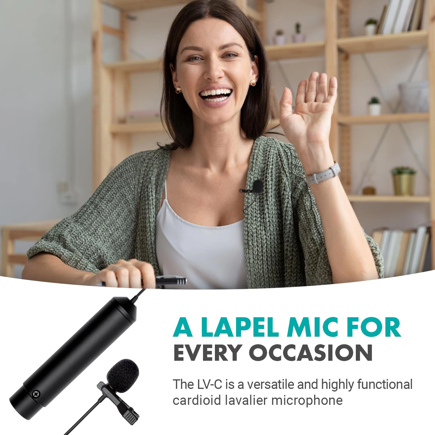 Movo BY-M4C Cardioid XLR Lavalier Microphone with Phantom Power