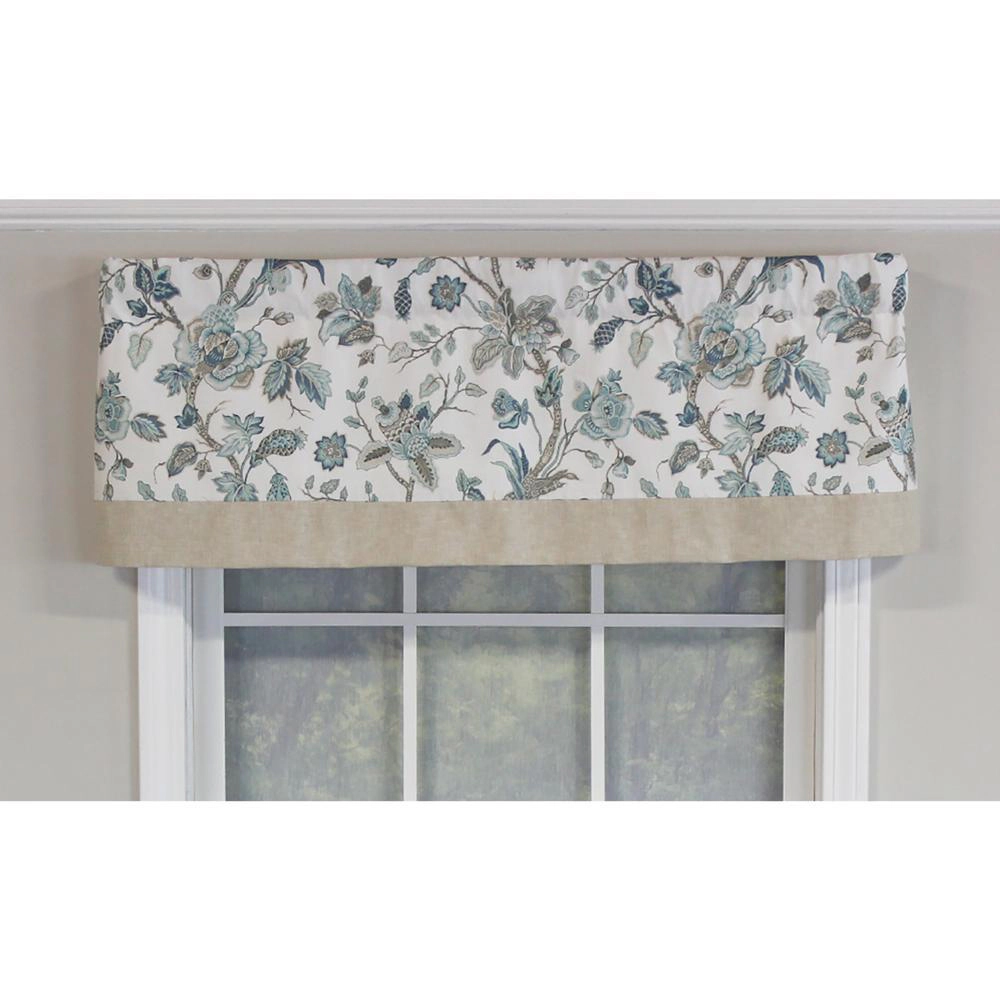 RLF Home Gianna Banded Valance Spa. 3" Rod Pocket, Contrast bottom banding. 50"W x 16"L