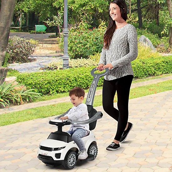 Costway 3 in 1 Ride on Push Car Toddler Stroller Sliding Car w/Music Pink