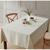 HLC.ME Lincoln Striped Jacquard Fabric Water Resistant Tablecloth