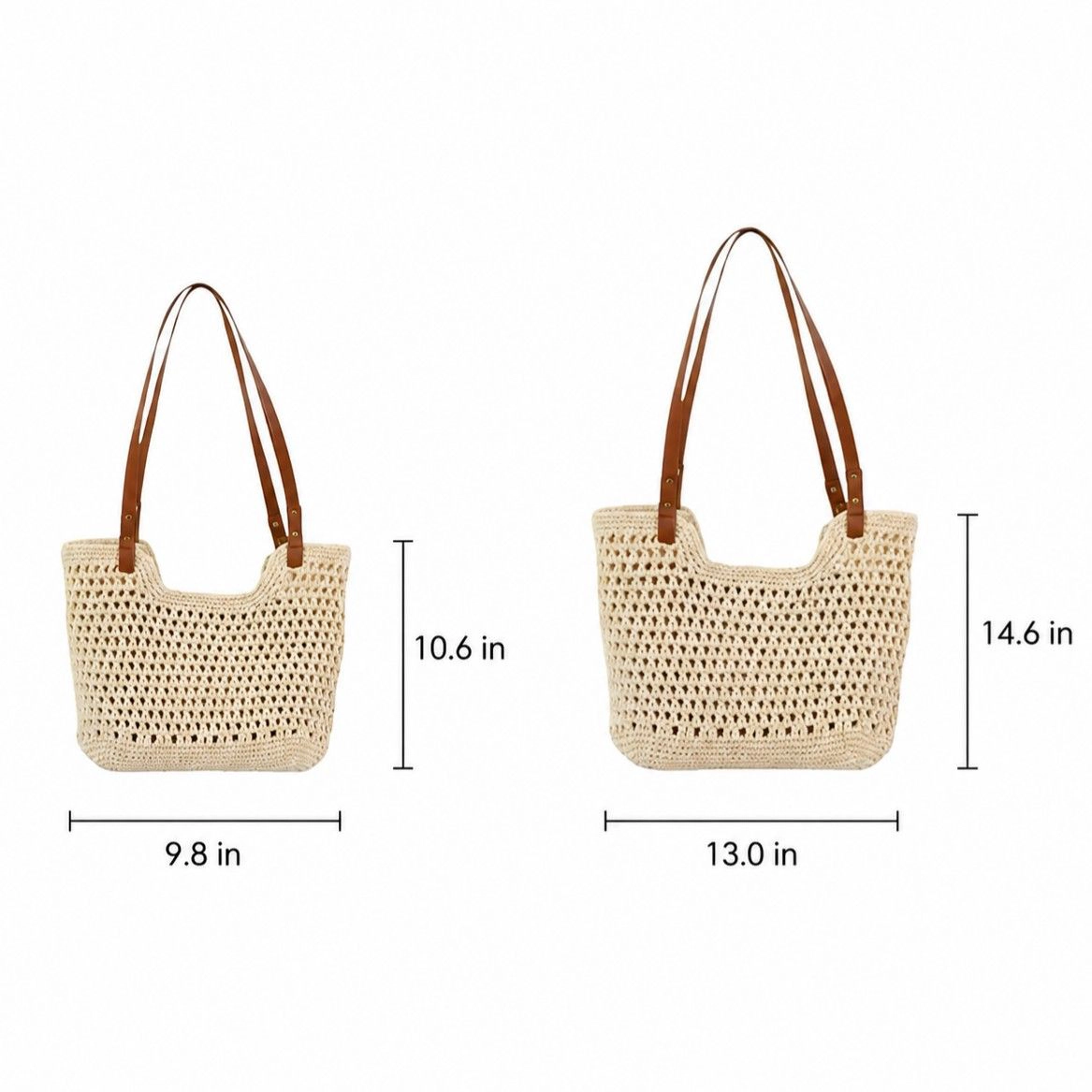 Alilang Women's Woven Mesh Tote Bag Lightweight Shoulder Handbag Large Capacity Vacation Beach Purse, Small