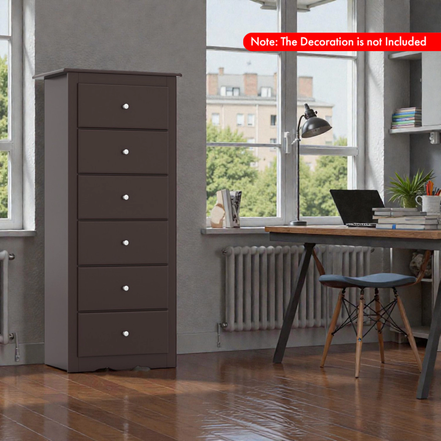 Hivvago Modern Bedroom Dresser with 6 Drawer Compartments