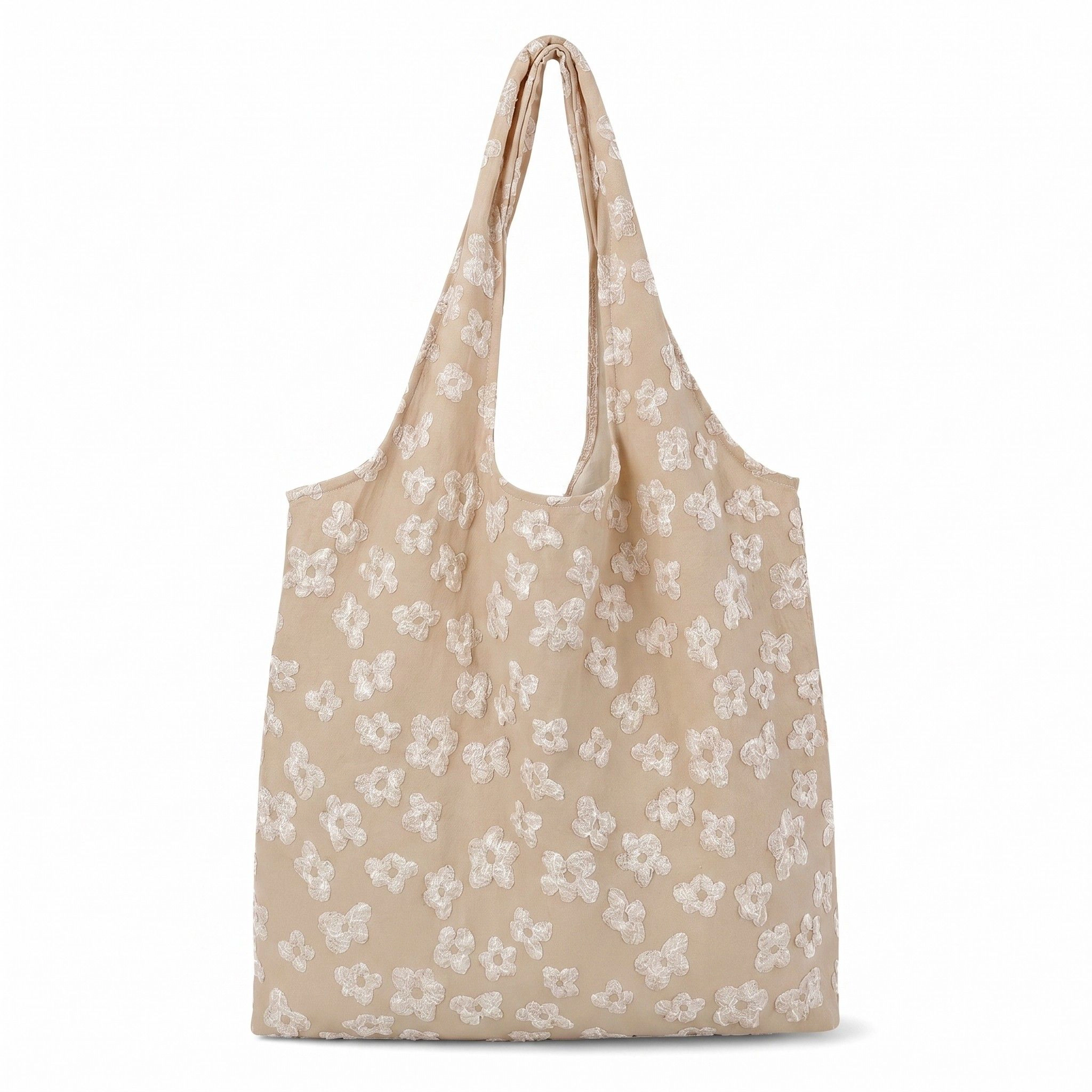 Alilang Women's Floral Embroidered Shoulder Tote Bag Lightweight Foldable Everyday for Women, Pink