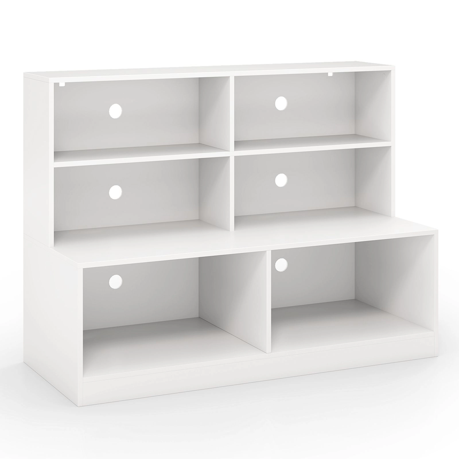 SlickBlue Shoe Storage Cabinet Bench with Cubes and Open Compartments