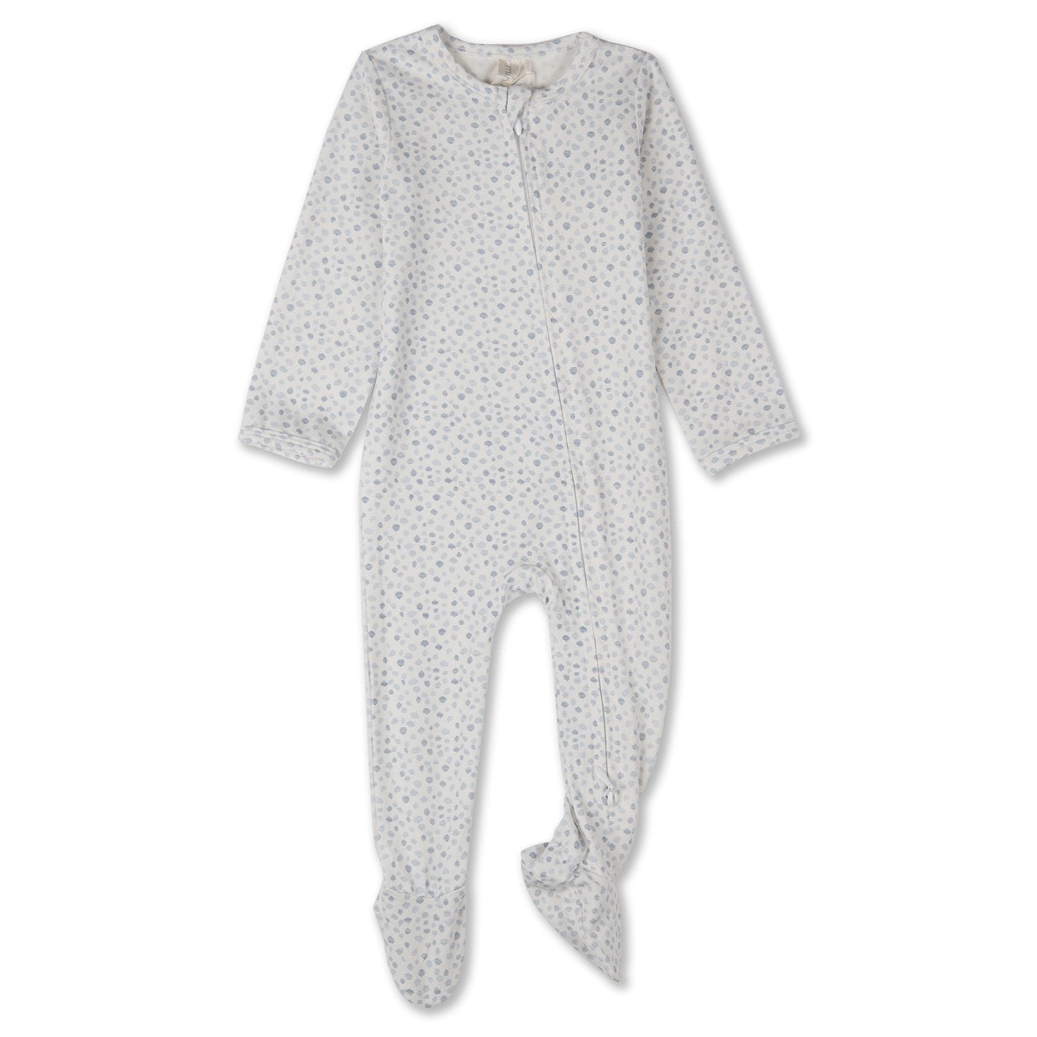 MeMoi Baby "Abstract Spots" Rayon-Blend Front-Zip Long-Sleeve Footie