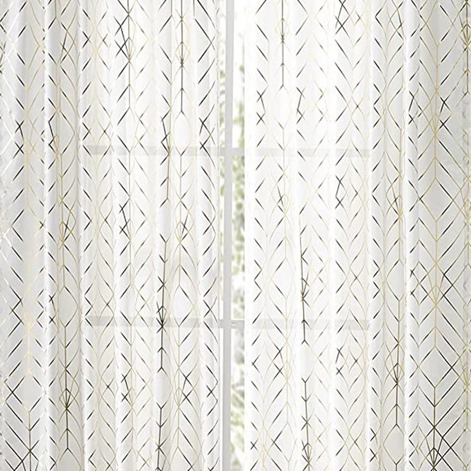 Ellis Curtain Deco Crushed Taffeta Rod Pocket Tailored Panel - 48x63", Gold