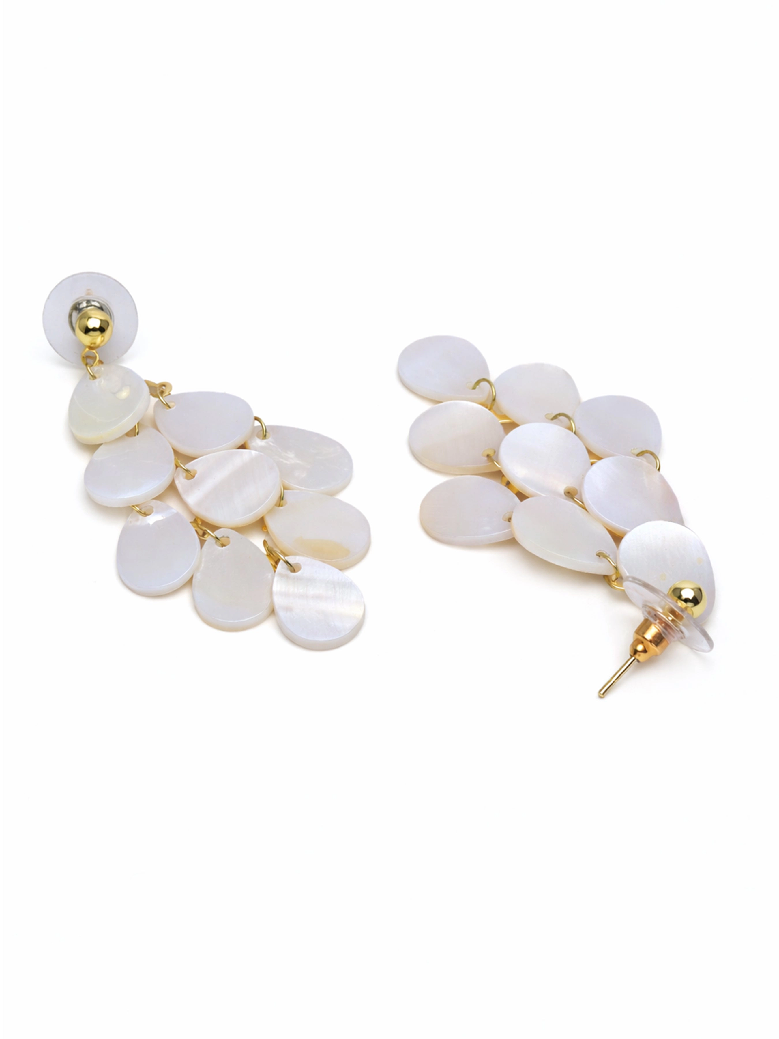 AGP PARIS Womens Mother-of-Pearl Cascade Chandelier Earrings