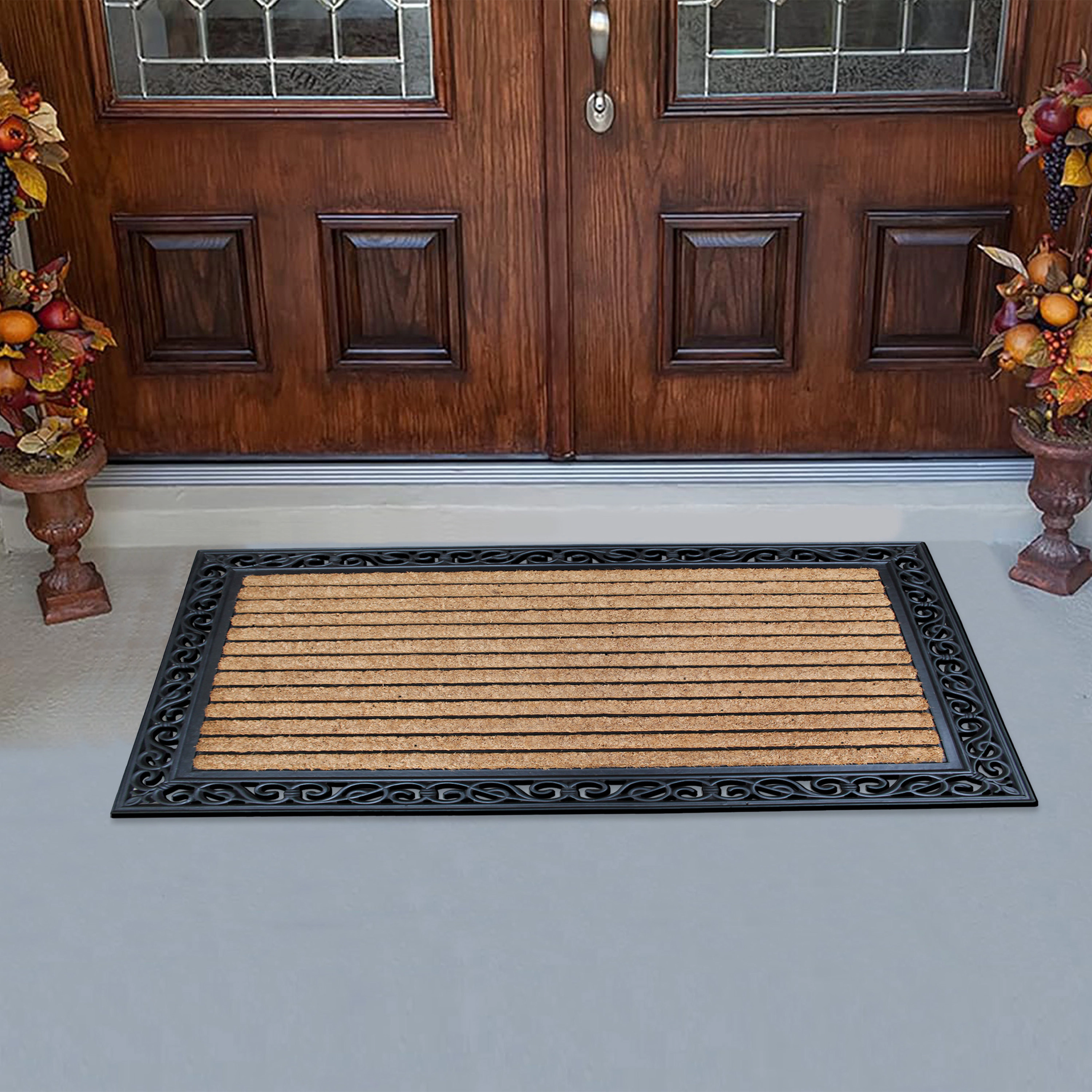 A1 Home Collections Coir and Rubber Door Mat 30x48 Inches Anti-Shed Fade-Resistant Heavy Duty