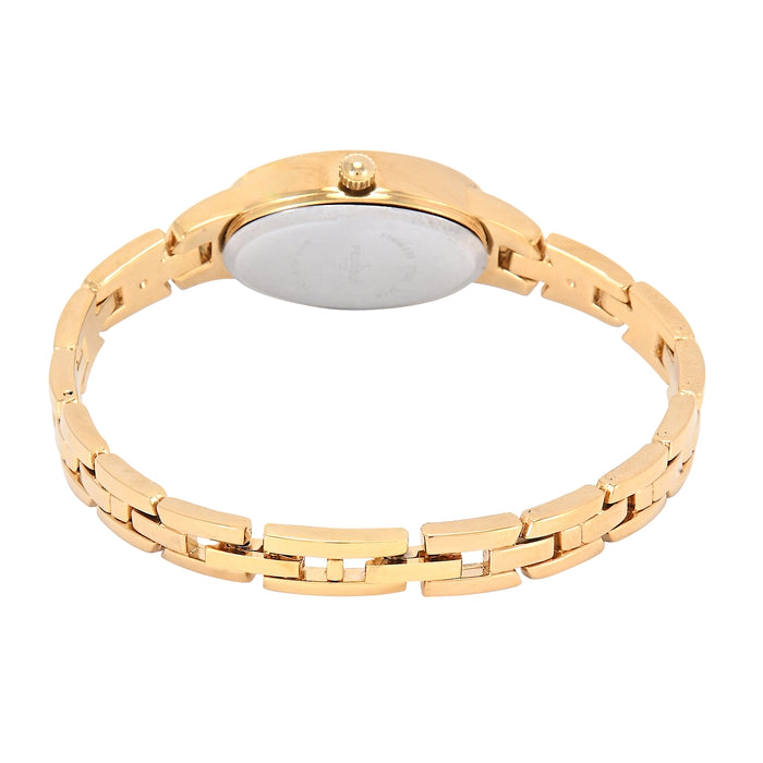 Peugeot Women's 14K Gold-Plated 30x25mm Oval Dial Link Bracelet Watch