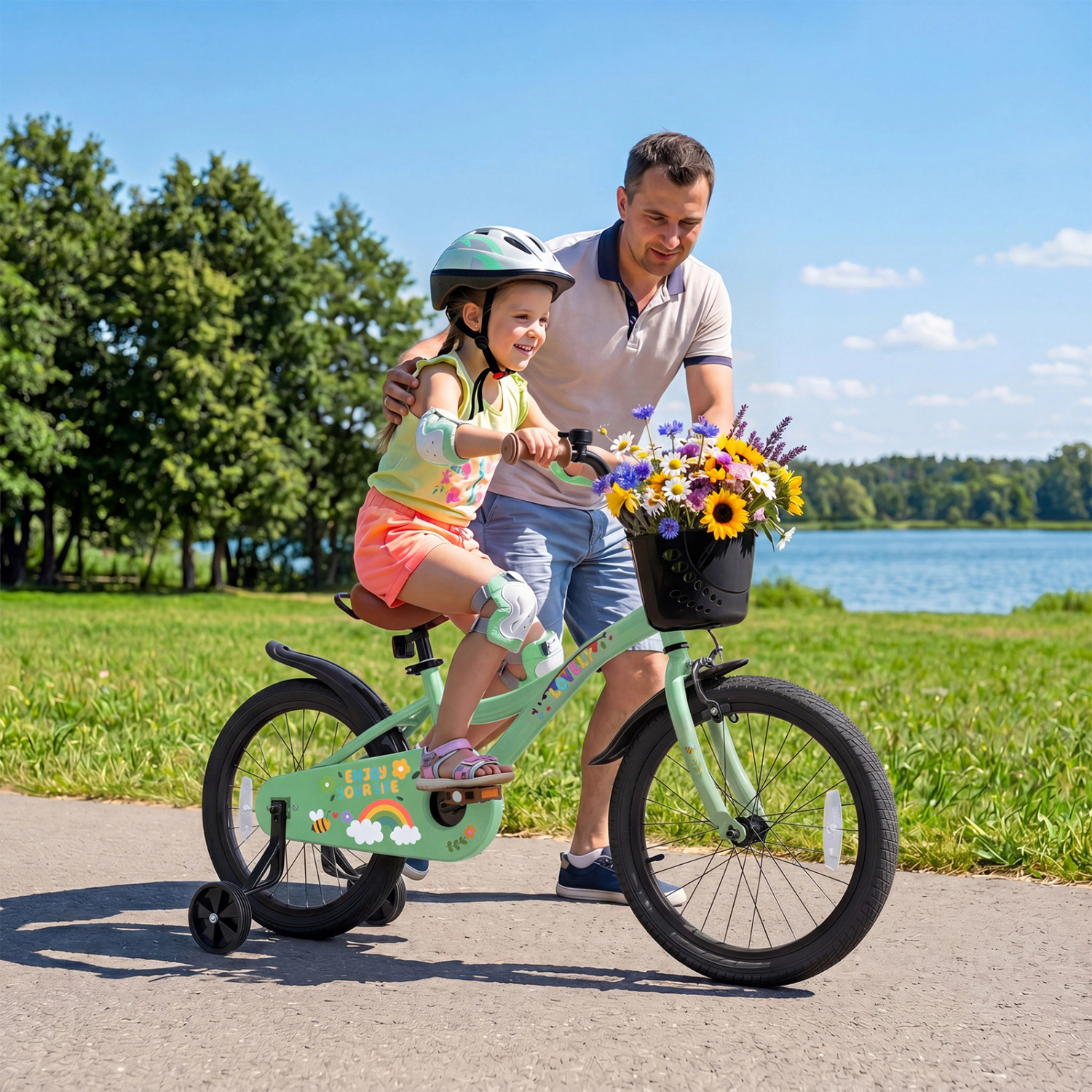 LJG Girls Bike for 3-5 Years Old with Basket