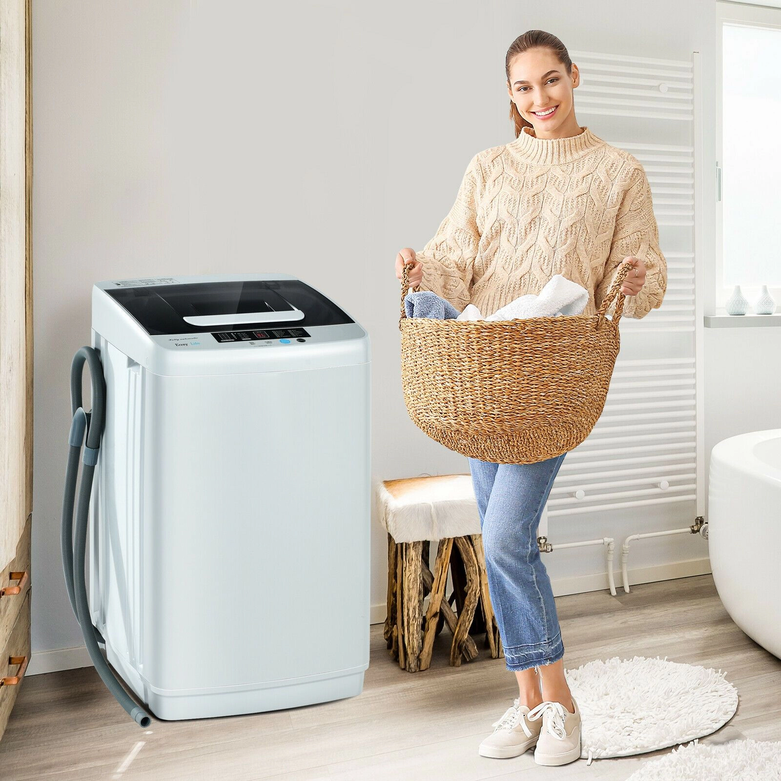 SlickBlue Portable Washing Machine with Stainless Steel Tub and Spinner