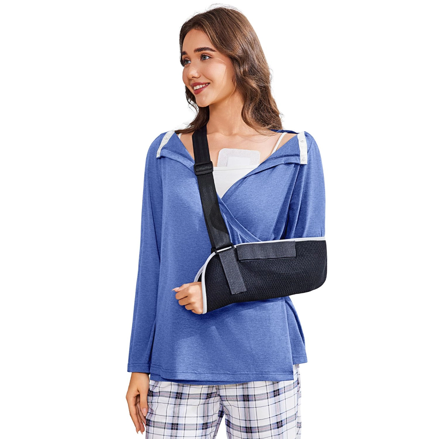 Pinspark Womens Casual Long Sleeve Wrap Top Fall V Neck Cross Front Snap Tunics