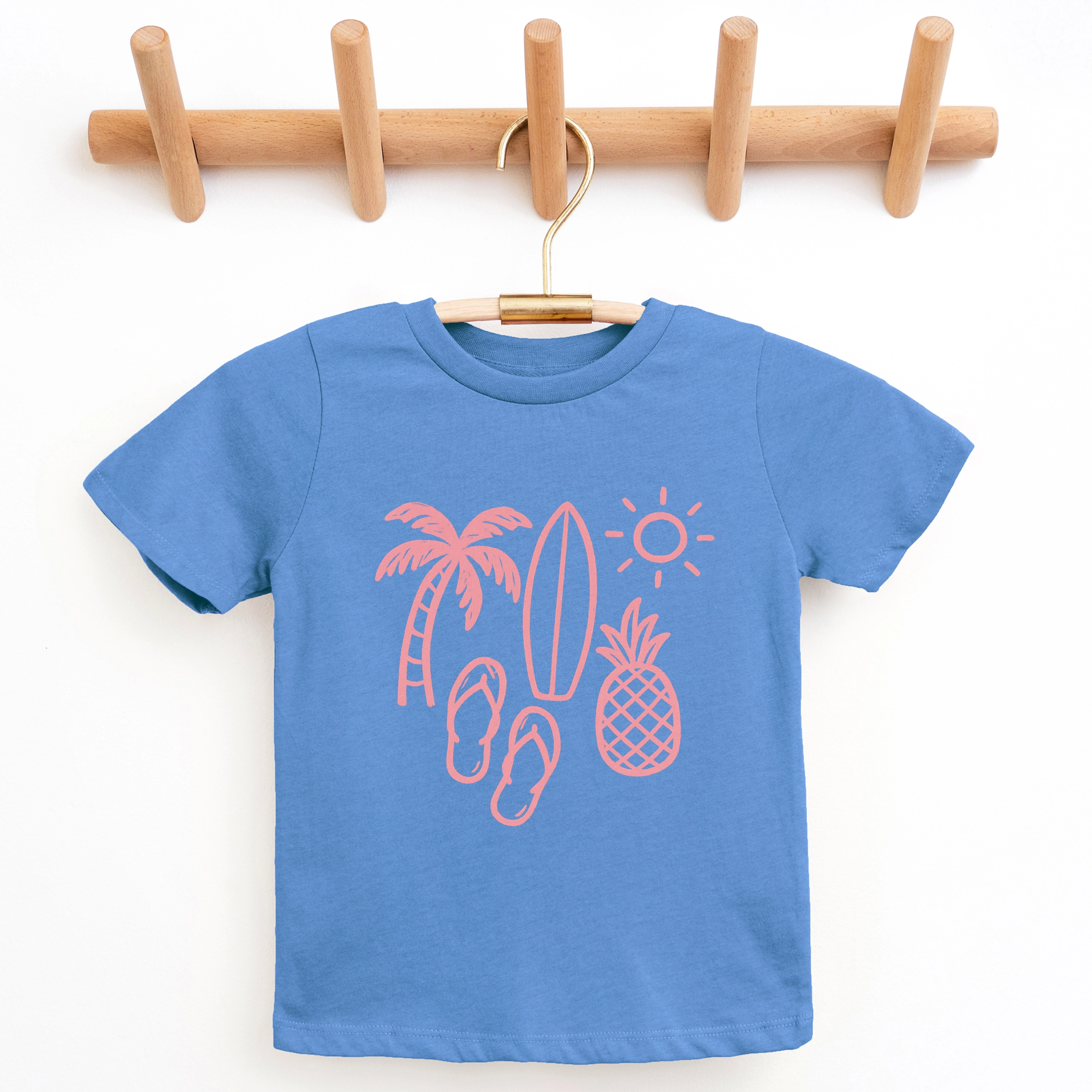 The Juniper Shop - Beach Elements Outline Youth Short Sleeve Graphic T-Shirt