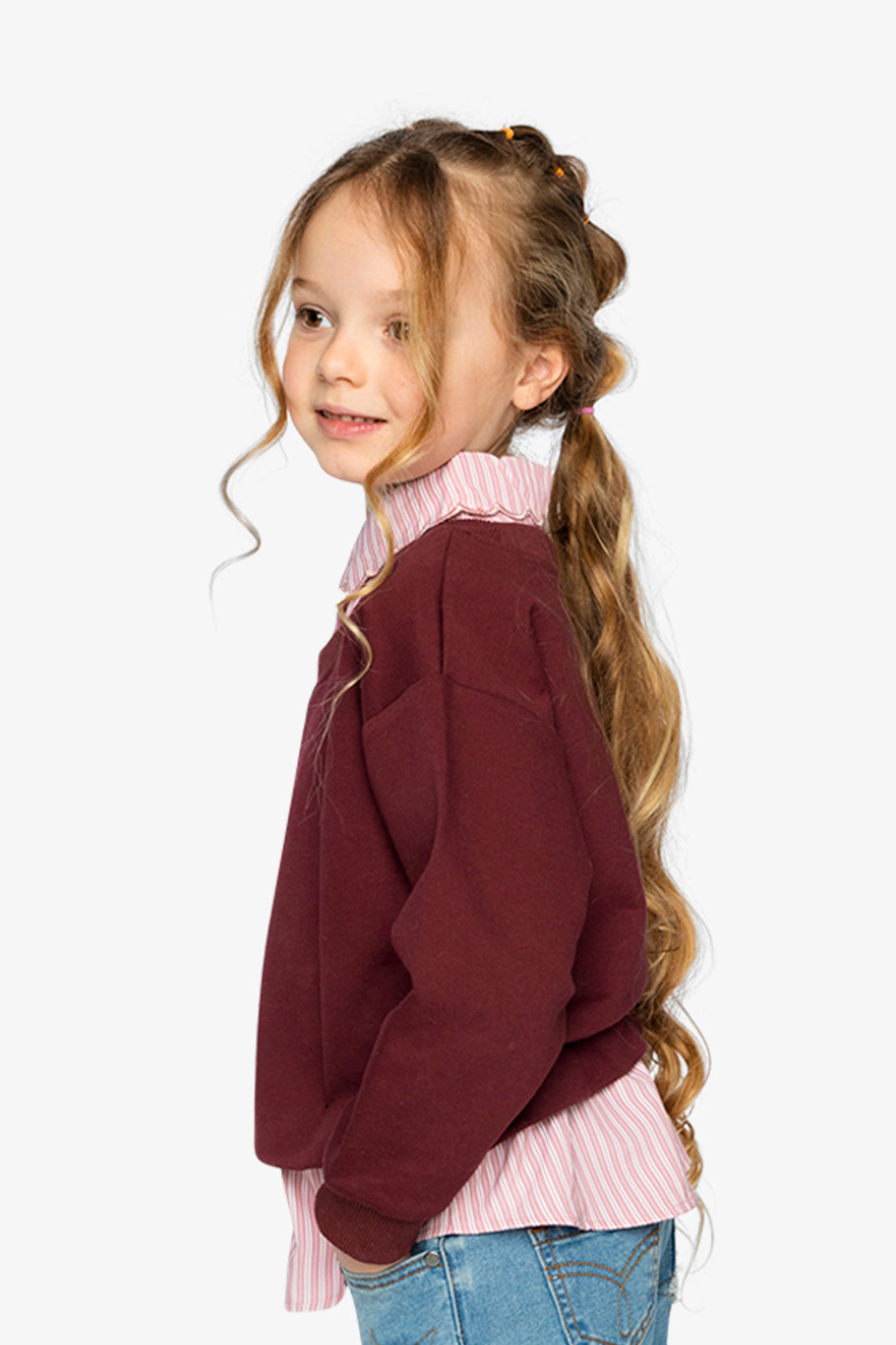 Deux par Girls Fake Two-Layer Sweater