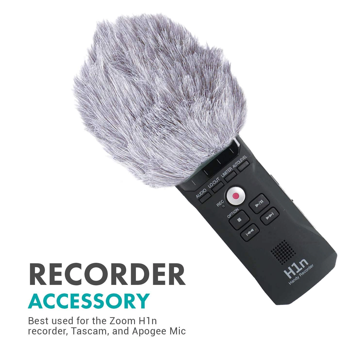 Movo WS1 Furry Outdoor Microphone Windscreen Muff for Small Compact Microphones up to 2.5 X 40mm (L x D)