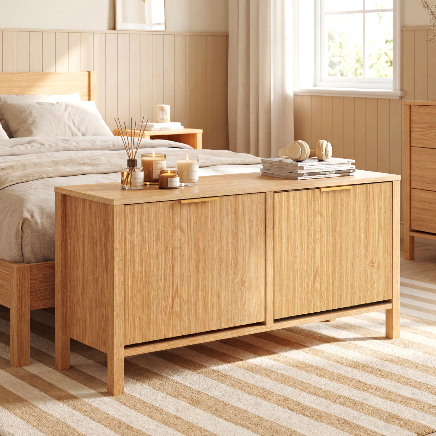 SlickBlue Narrow Entryway Shoe Bench with Adjustable Shelves