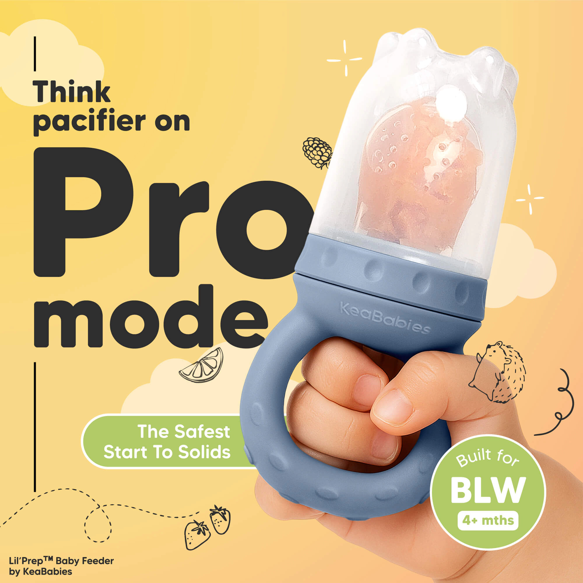 KeaBabies 2-Pack Lil’ Prep Baby Food Feeders for BLW Boys, Girls