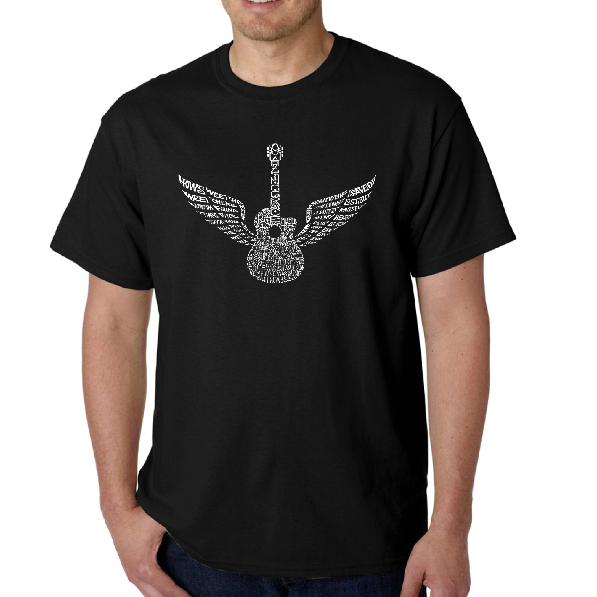 LA Pop Art Men's Word T-Shirt - Amazing Grace