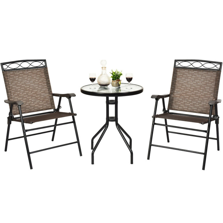 Hivvago Patio Dining Set With Patio Folding Chairs And Table