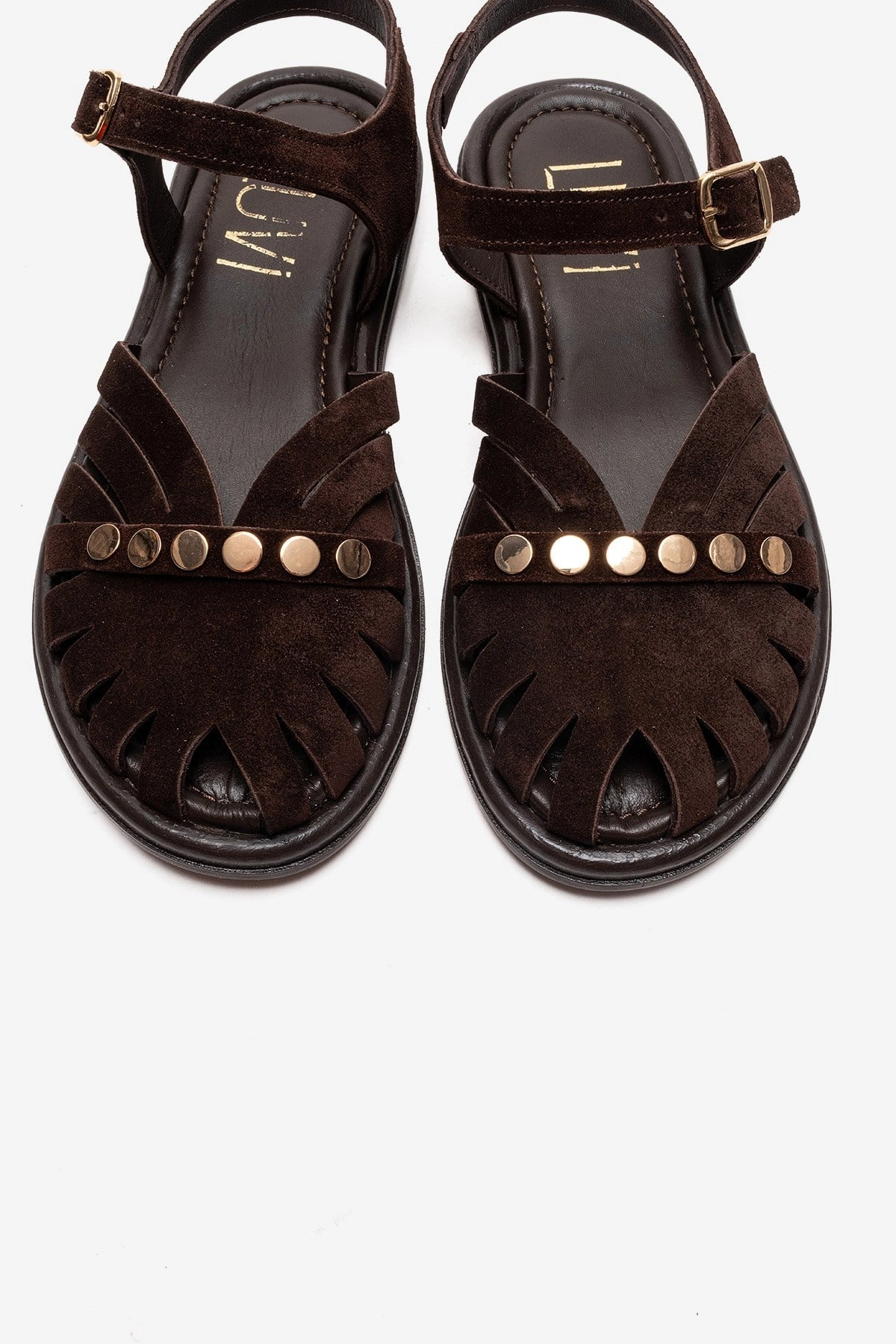 Forever & Always Womens Chiela Leather Ankle Strap Sandals