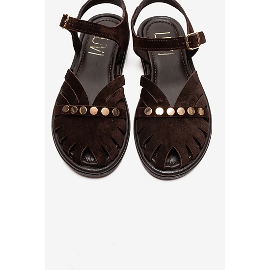 Forever & Always Womens Chiela Leather Ankle Strap Sandals
