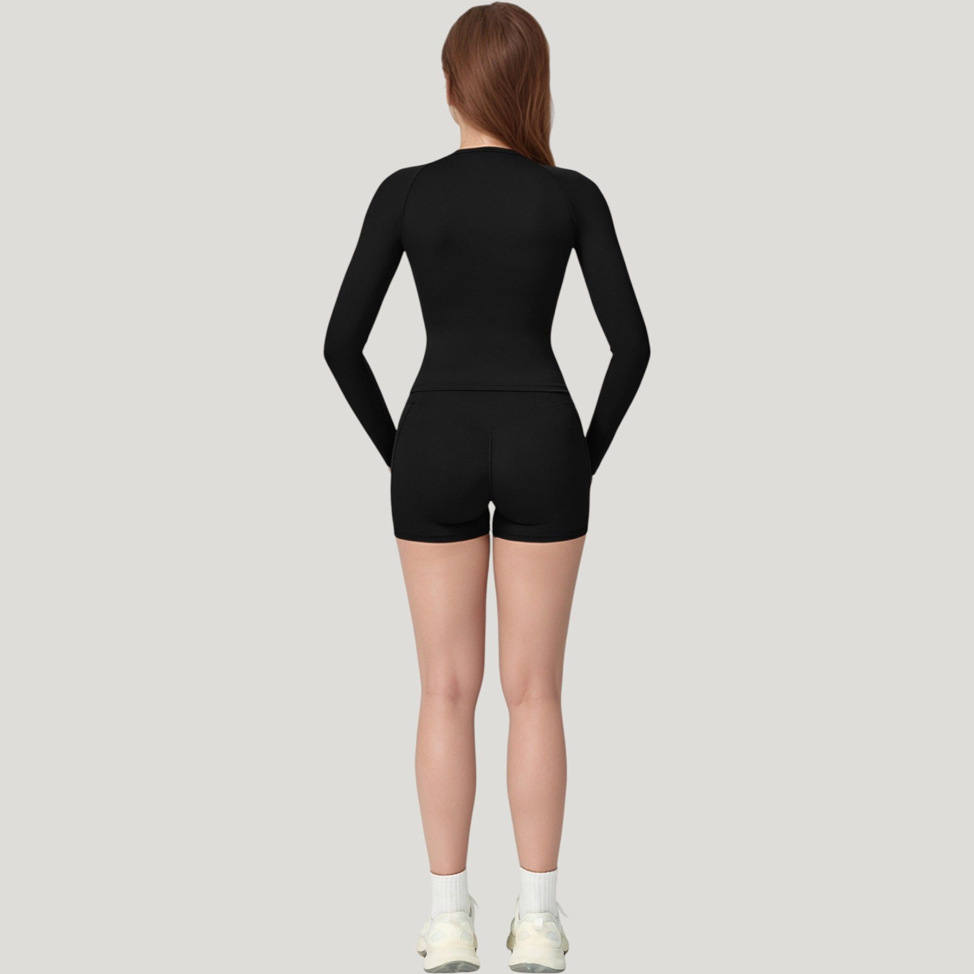 Anna-Kaci Women's Long Sleeve Crew Neck Activewear Top with Streamlined Fit and Lightweight Stretch Performance Fabric