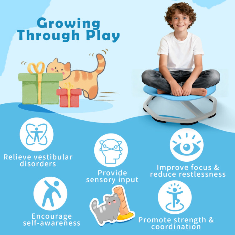 Hivvago Kids Sensory Swivel Chair Cat Claw 360° Spinning With Non-Slip Metal Base