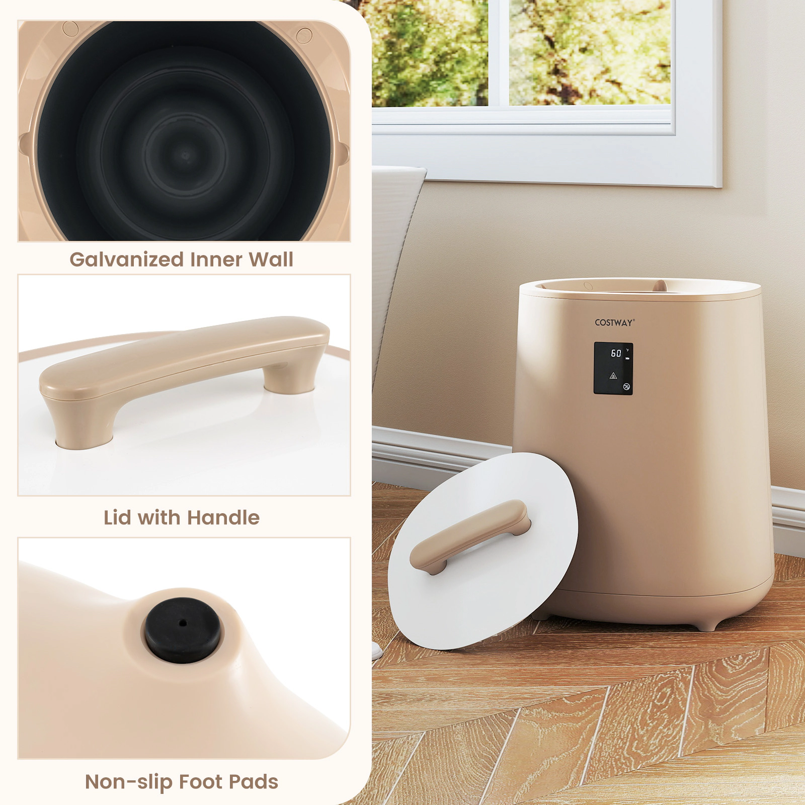 LJG 18L Large Towel Warmer with LED Display and Auto Shut Off