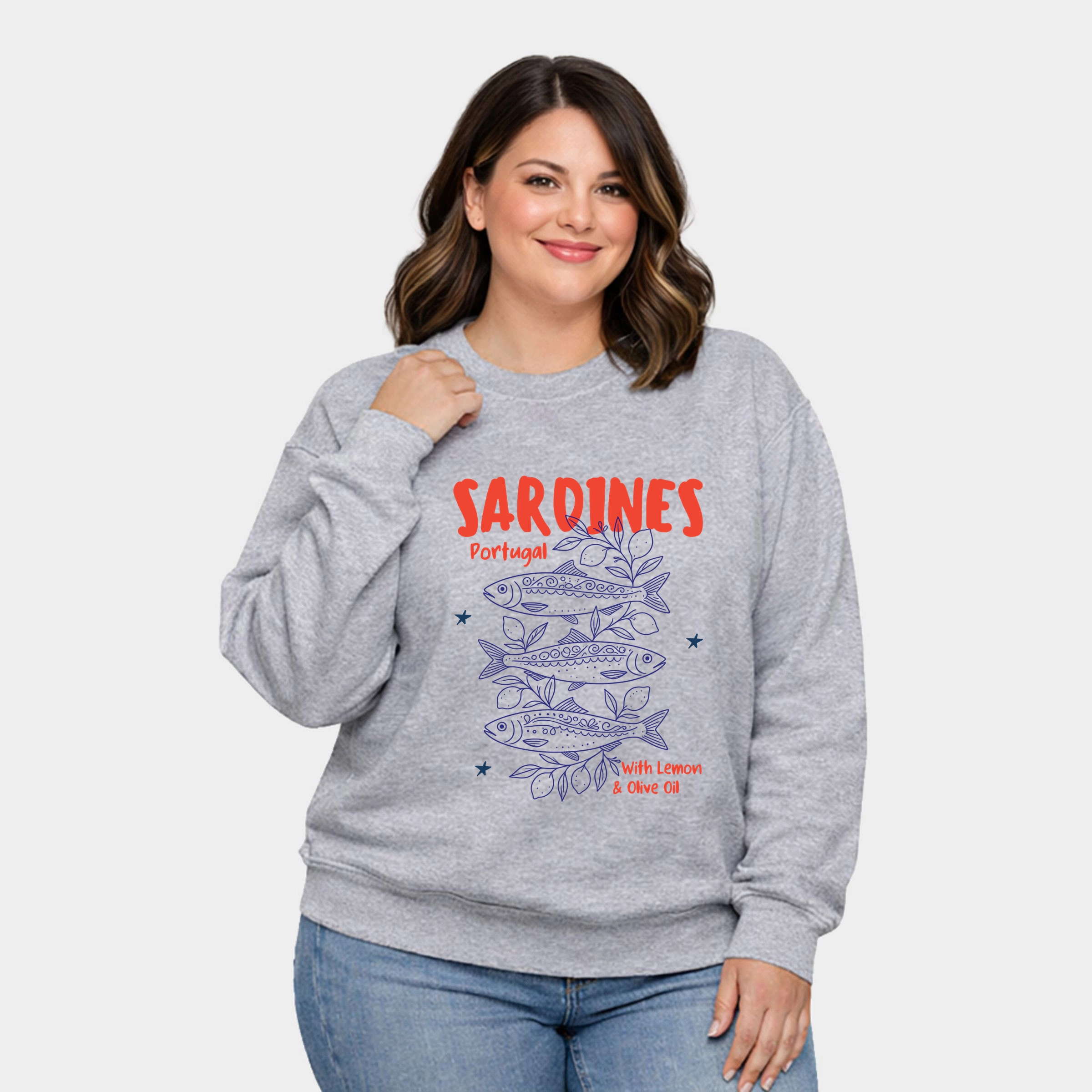 Simply Sage Market - Sardines With Lemon and Olive Oil  Women's Plus Sized Graphic Sweatshirt