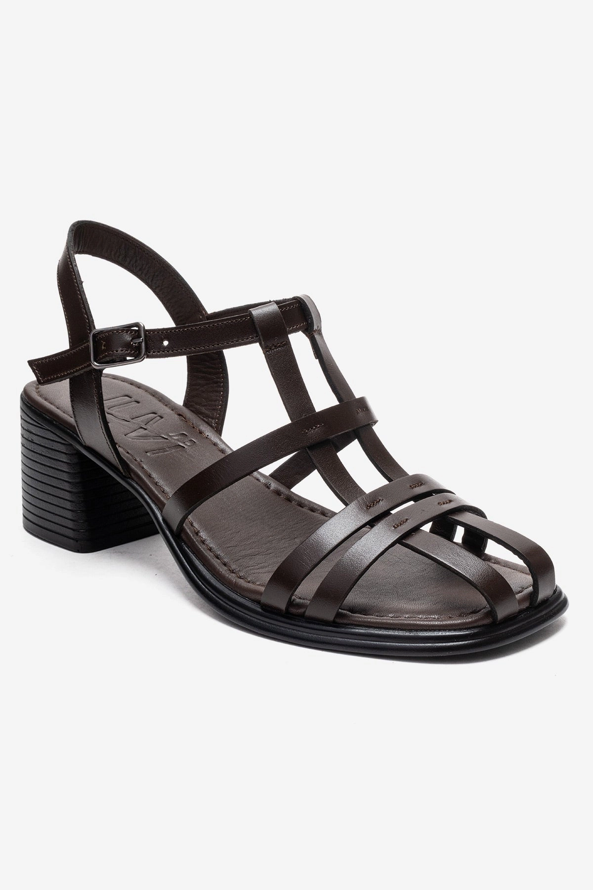 Forever & Always Womens Cielos Leather Block Heel Sandal