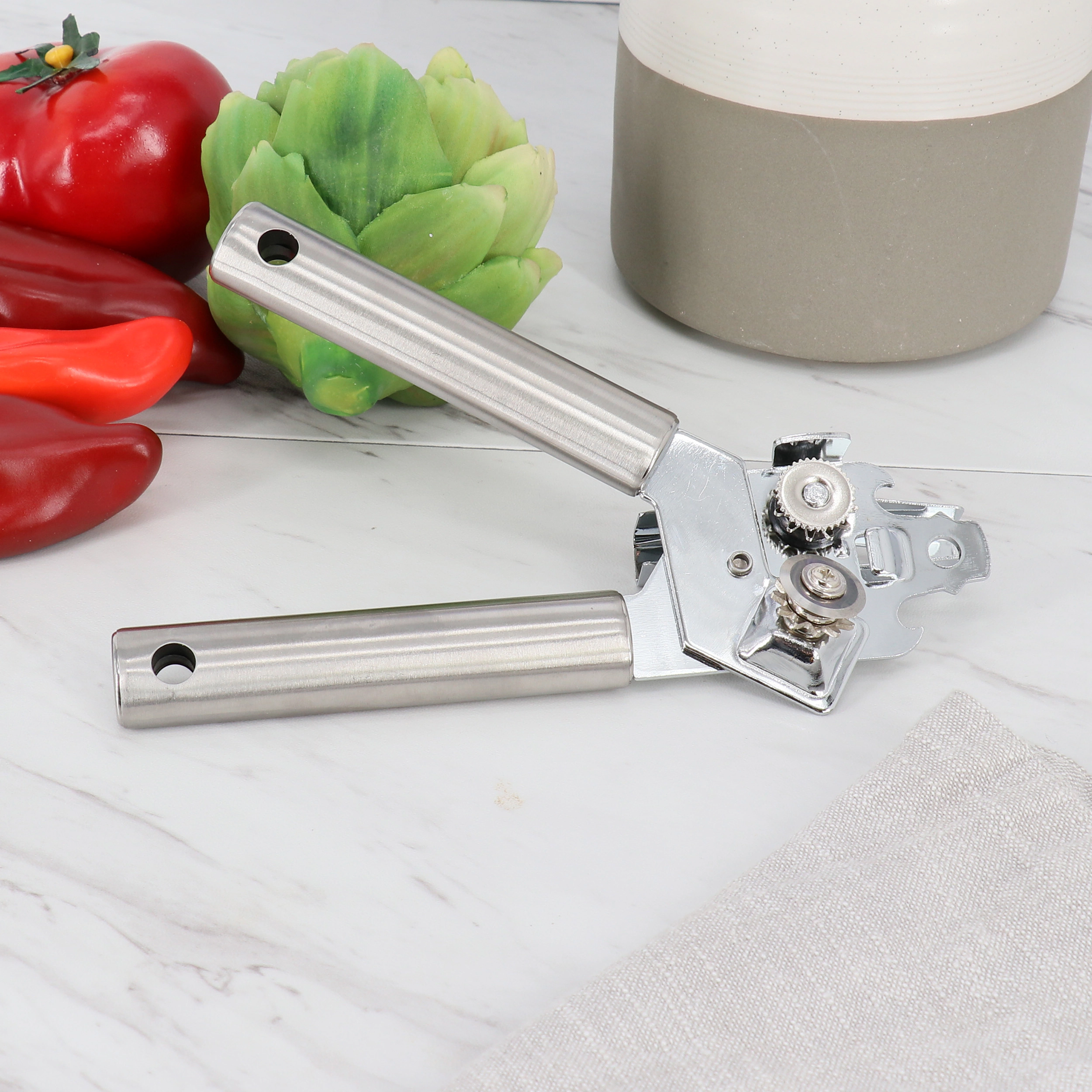 Oster Baldwyn 7.5 Inch Stainless Steel Can Opener in Silver